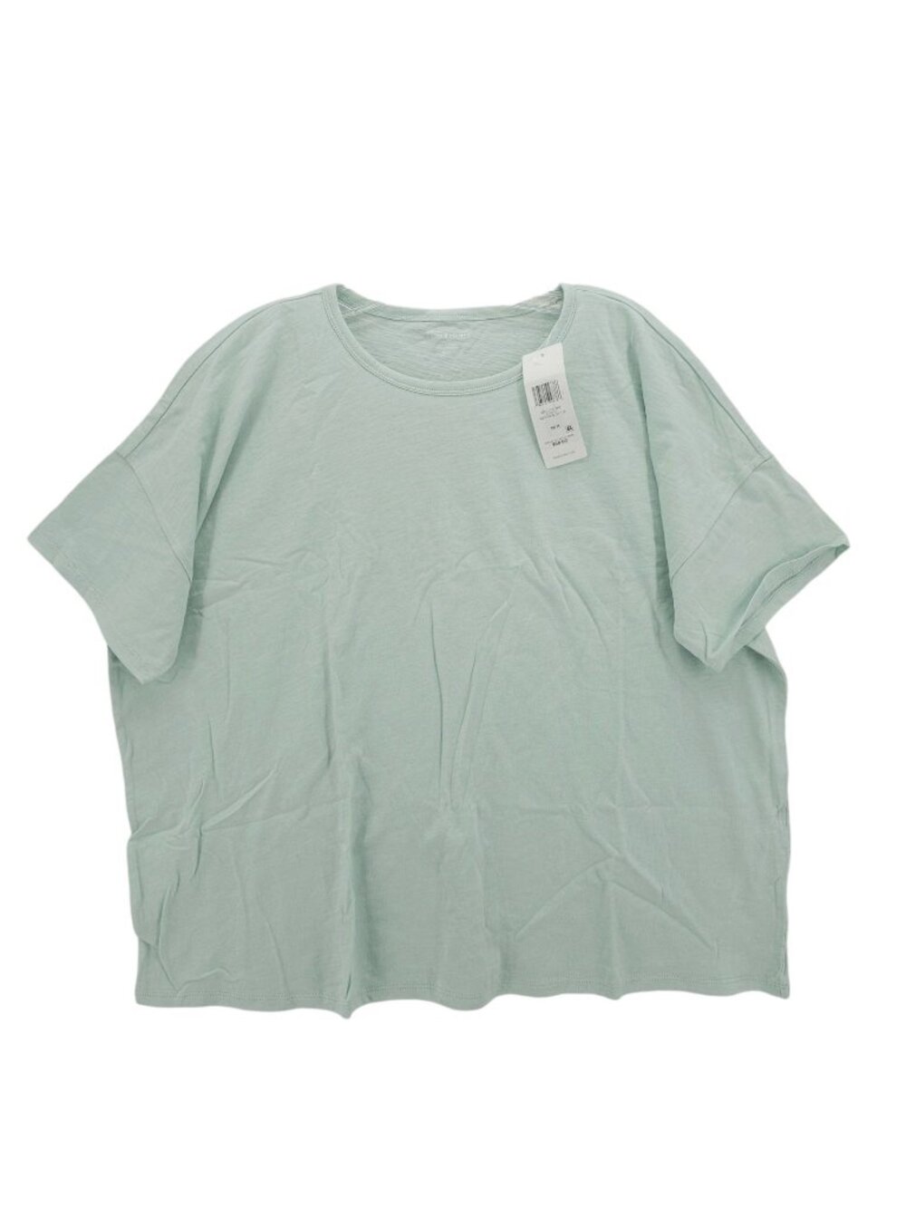 NWT EILEEN FISHER Boxy Tee Crew Neck 100% Organic Cotton CLEARWATER Size MEDIUM